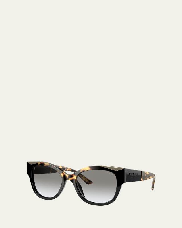 Cat-Eyed Round Acetate Sunglasses